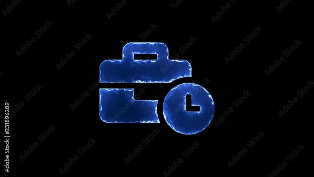 Symbol business time. Blue Electric Glow Storm. looped video. Alpha channel black Symbol business time. Blue Electric Glow Storm. looped video. Alpha channel black