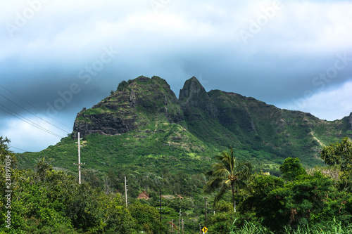 The Anahola Mountains on the Island of Kauai, Hawaii

