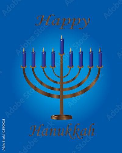 Hanukkah-Menorah with Blue Candles