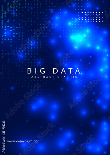 Big data background. Technology for visualization, artificial intelligence, deep learning and quantum computing. Design template for energy concept. Colorful big data backdrop.