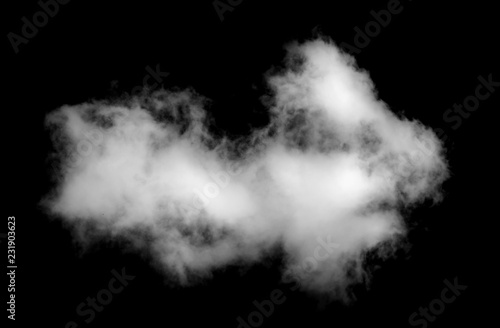 Cloud isolated on black background.