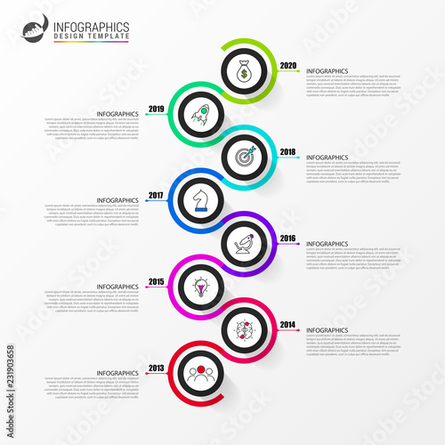 Infographic design template. Timeline concept with 8 steps