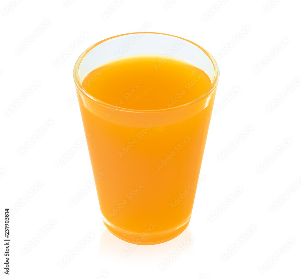 orange juice on white background. orange juice on white background.