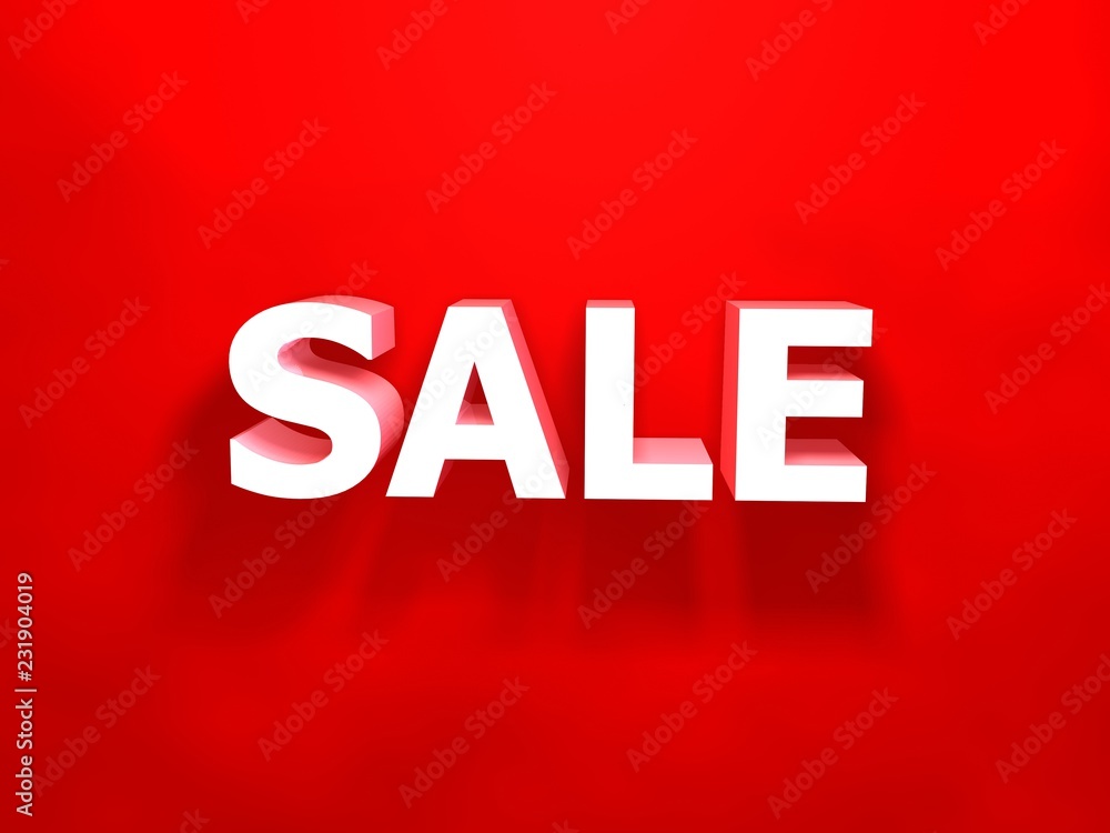 3d white sale word on red background with shadow. 3D illustration 3d white sale word on red background with shadow. 3D illustration