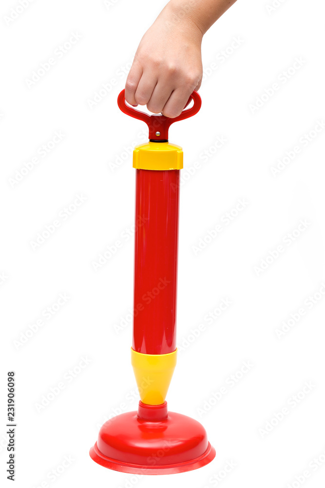 plunger on the white background plunger on the white background