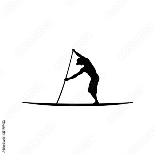 Stand up paddle silhouette vector illustration