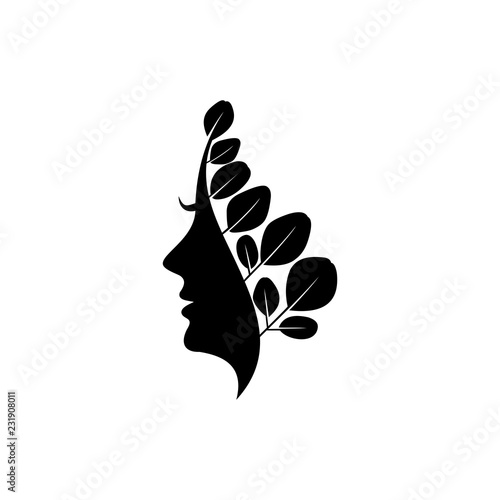 Moringa logo design, healty logo, beauty logo template