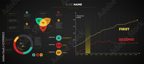 Vector graph design with infographic template. Data visualization for your statistics or information presentation