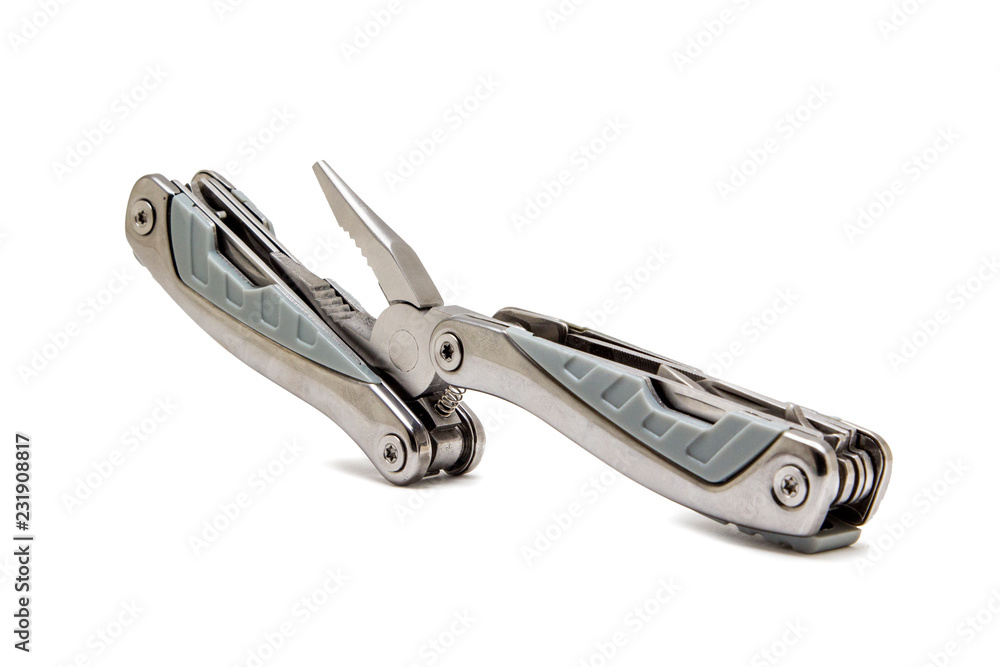 Multi-tool on white background Multi-tool on white background