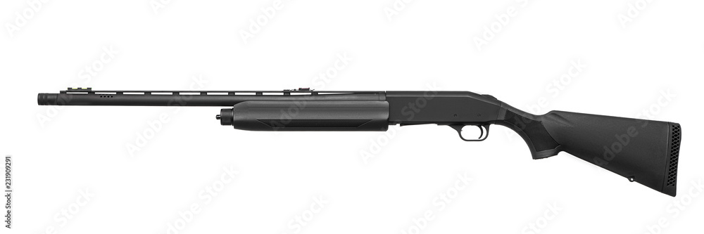 Gun.Shotgun isolated on white