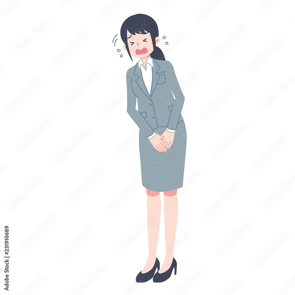必死に謝る女性会社員 Stock Vector Adobe Stock