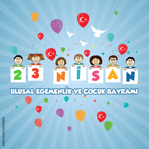 April 23 National Sovereignty and Children's Day, vector design