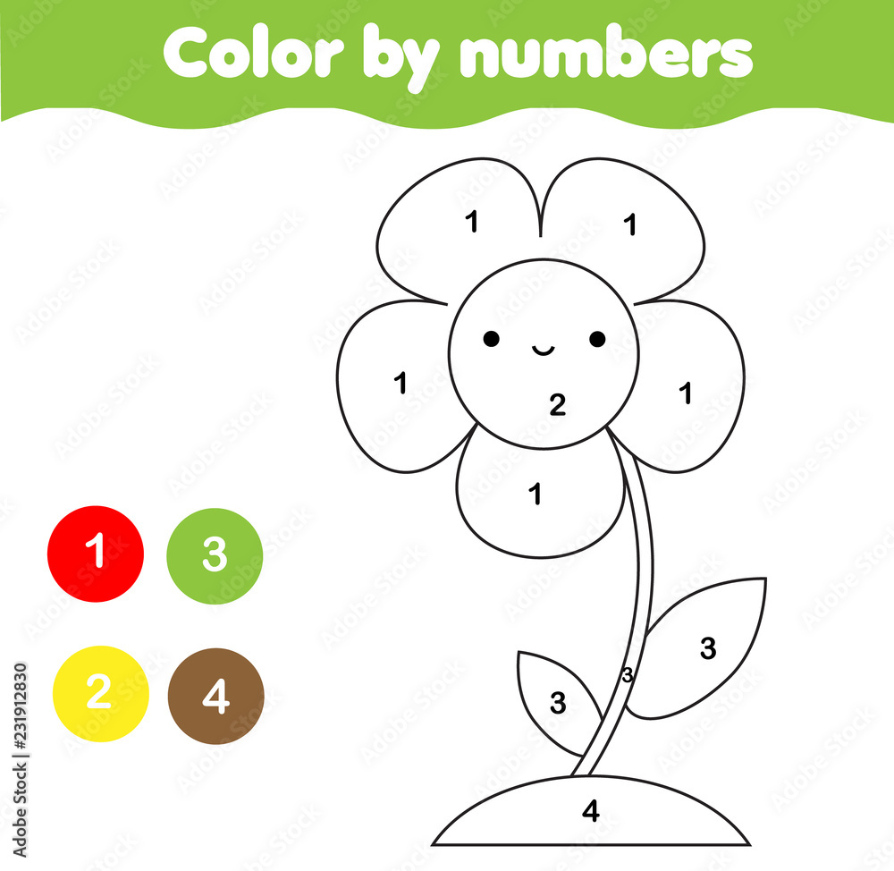 Flowers Color By Number For Kids Ages 4-8: Coloring with Numeric Worksheets, Color by Numbers for Kids (Activity Book for Kids) [Book]