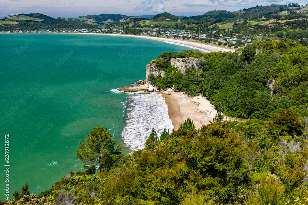 beautiful Lonley beach westside of Coromandel, New Zealand