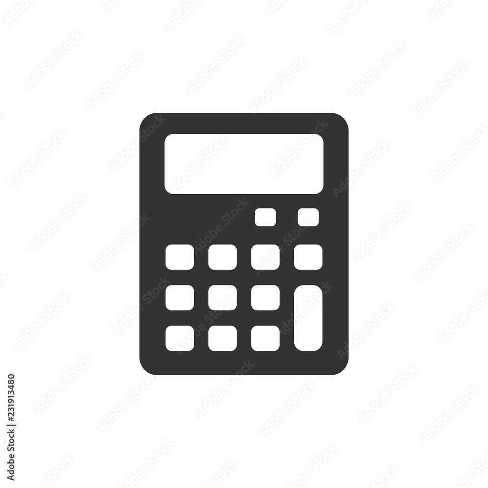 Calculator simple glyph icon. Black isolated vector calculator icon. Calculator simple glyph icon. Black isolated vector calculator icon.