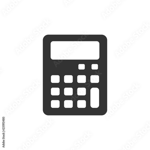 Calculator simple glyph icon. Black isolated vector calculator icon.