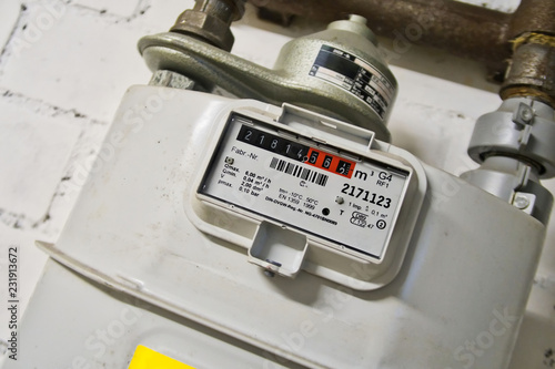 close-up of a gas meter