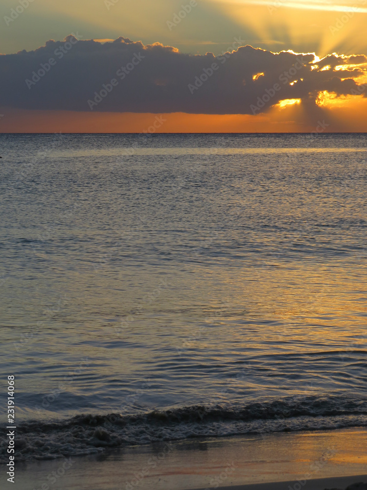 La Romana, Dominican Republic - sunset in the beach of a typical tropical island of the caribbean