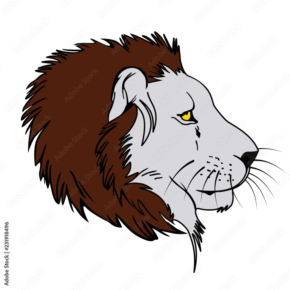 Fototapeta premium LION HEAD VECTOR ILLUSTRATION