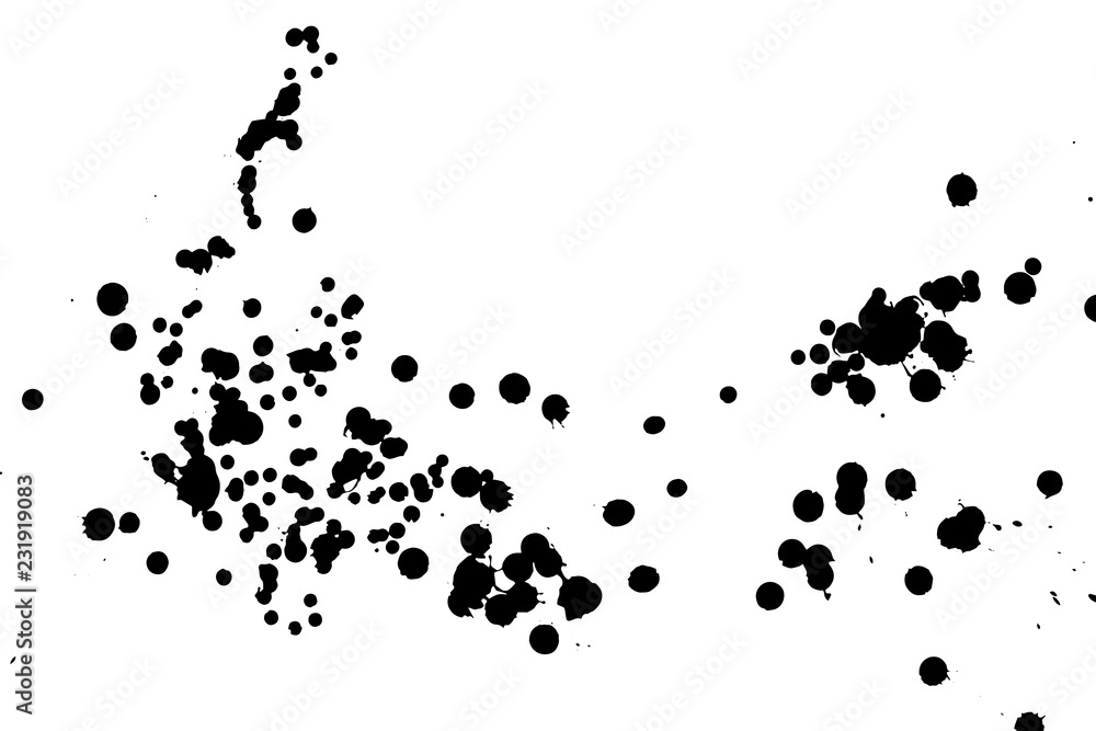 Ink grunge drops texture. Black hand drawn splashes and stains on white background. Ink grunge drops texture. Black hand drawn splashes and stains on white background.