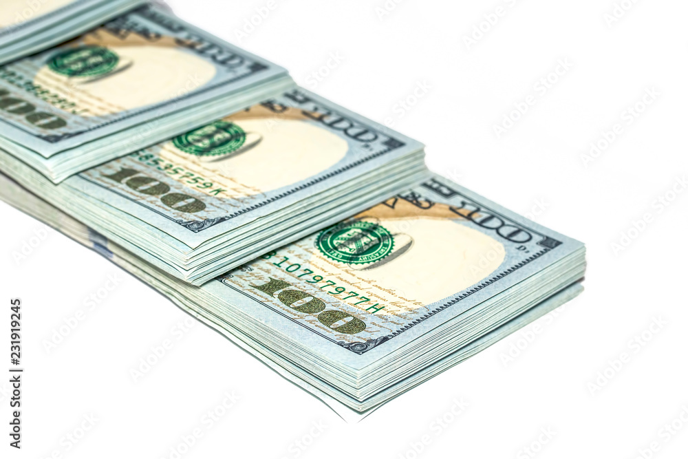 Business, financial success and making money concept: new 100 US dollar banknotes. Stack of hundred US Dollar bills. Macro. Finance background. Money Banknotes. Business, financial success and making money concept: new 100 US dollar banknotes. Stack of hundred US Dollar bills. Macro. Finance background. Money Banknotes.