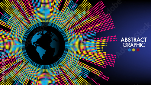 Abstract technology and science world, Colorful earth graphic design can be used for business infographics.
