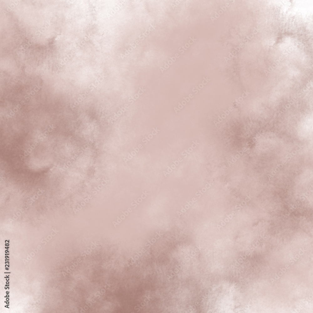 Fototapeta premium Beige background with dark paints shades. Watercolor effect on paper. Fog, smoke, clouds effect, haze, nebula, sand. Backdrop for textured design, templates, fabric, textile, decoupage 