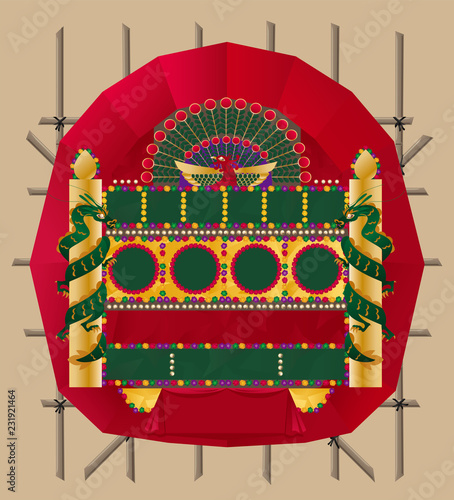 Vector illustration of traditional Hong Kong-styled grand outdoor billboard. It is usually used as a decoration in some traditional festival events and grand opening activities.