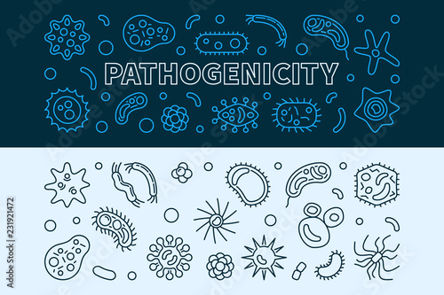 Set of 2 Pathogenicity linear banners. Vector illustration