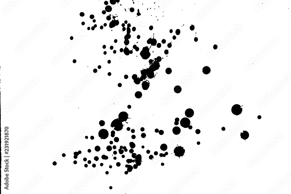 Ink grunge drops texture. Black hand drawn splashes and stains on white background. Ink grunge drops texture. Black hand drawn splashes and stains on white background.