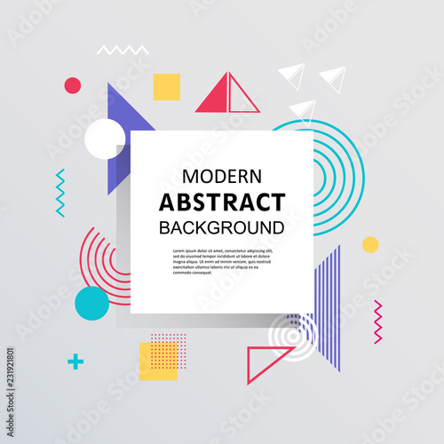Flat abstract geometric mateial pattern colorful design and background with badge. Use for modern design, covers, flyers, decorated, fashion, template.