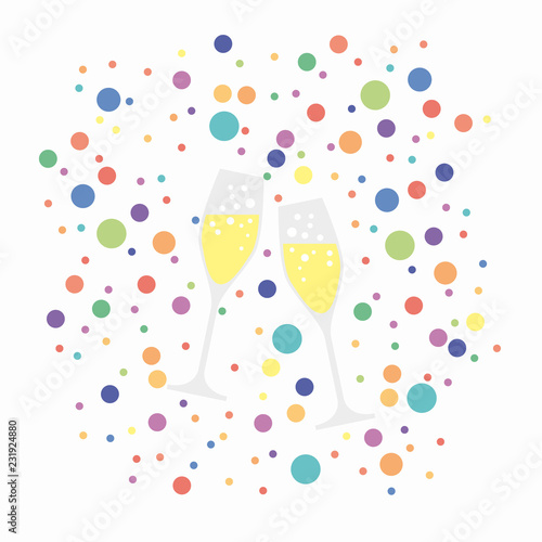 drink a toast to the party, New Year's Eve dinner, vector background