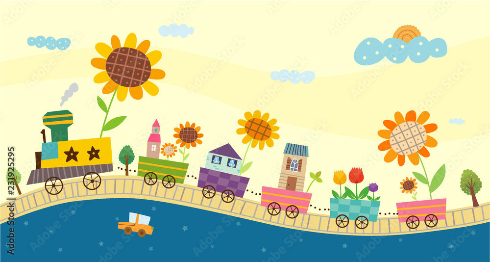 Fototapeta premium view of town