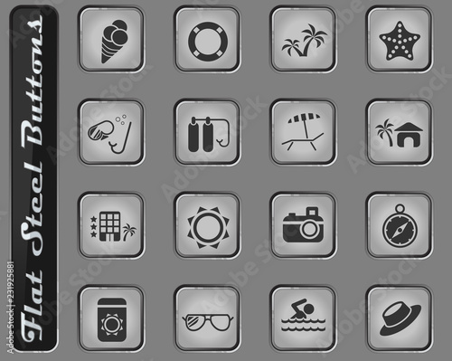 beach icon set