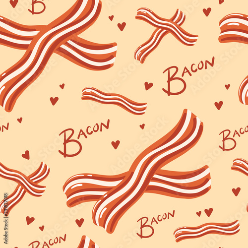 Vector Seamless Pattern of Bacon
