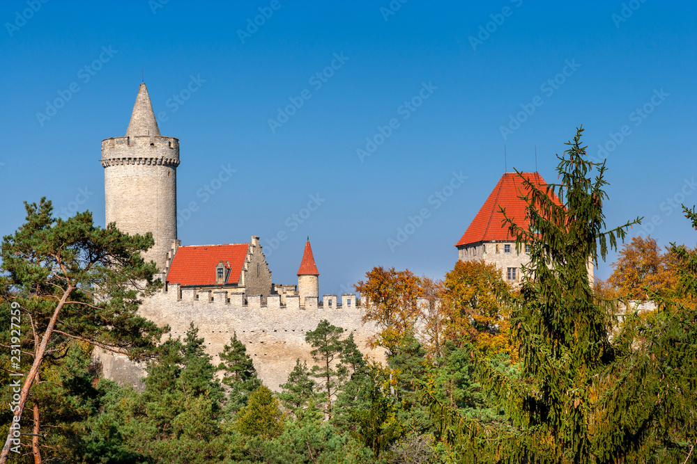 gothic Kokorin castle (national cultural landmark), Kokorin valley, Central Bohemia, Czech republic