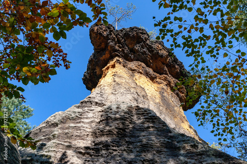 Policky (the Lid) rock formation, Kokorin valley, Central Bohemia, Czech republic photo
