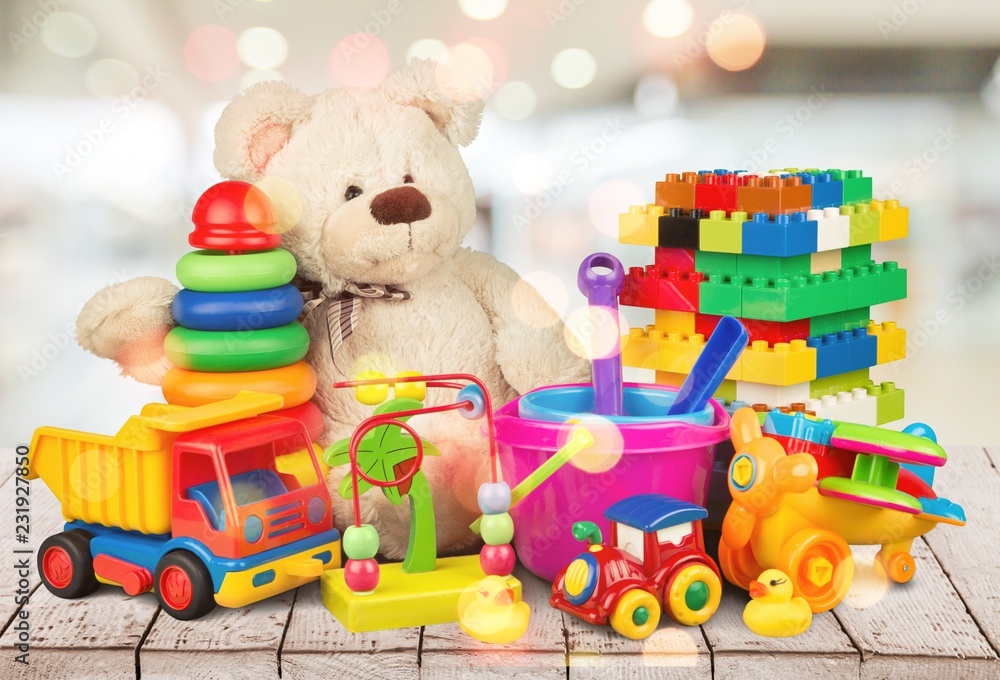 Obraz premium Toys collection isolated on background