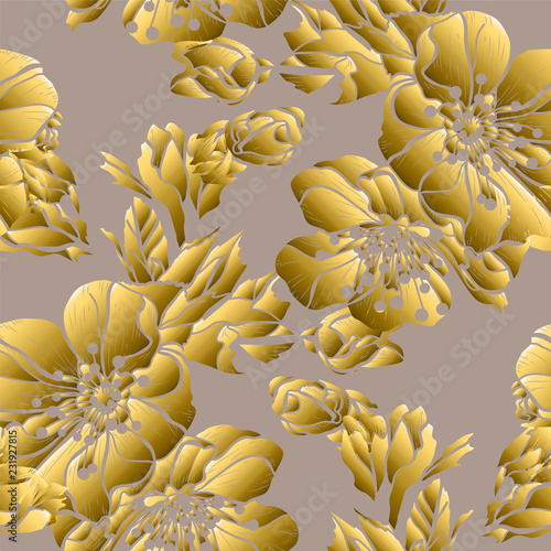 golden seamless pattern