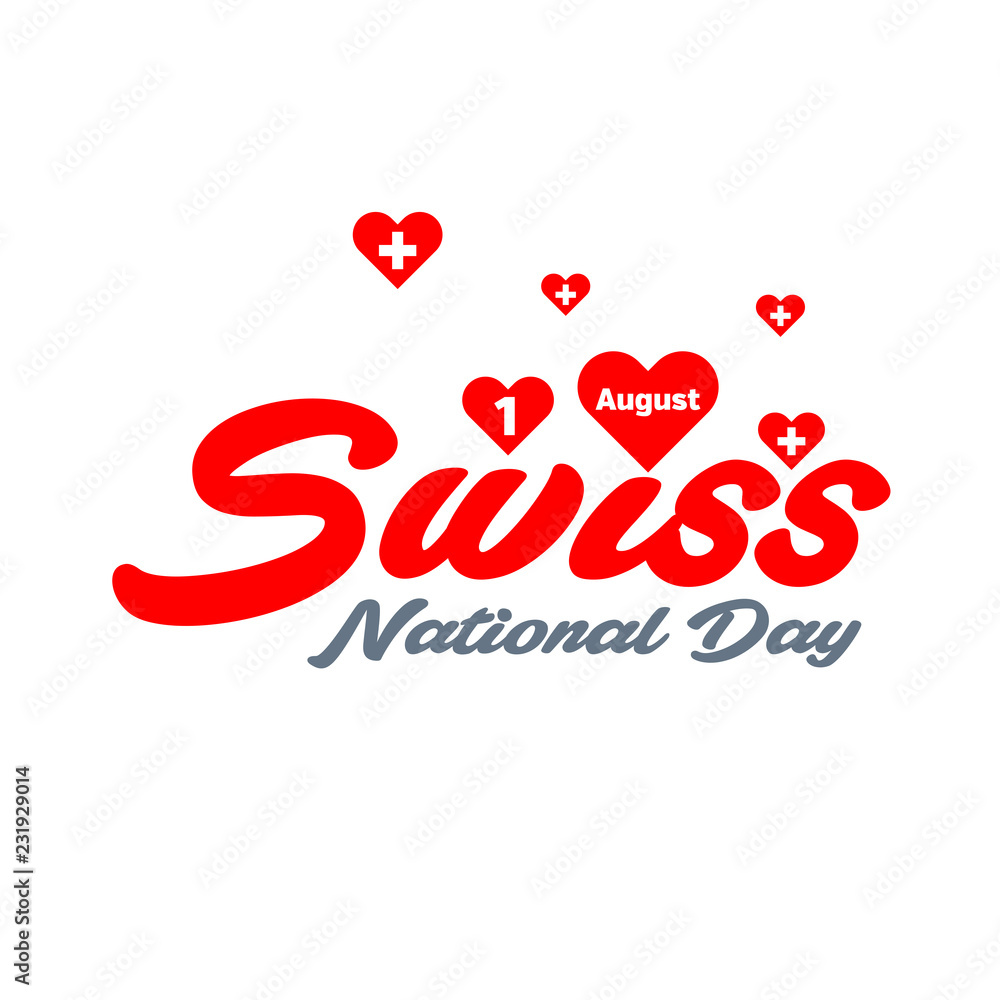 1 August Swiss holiday, vector design