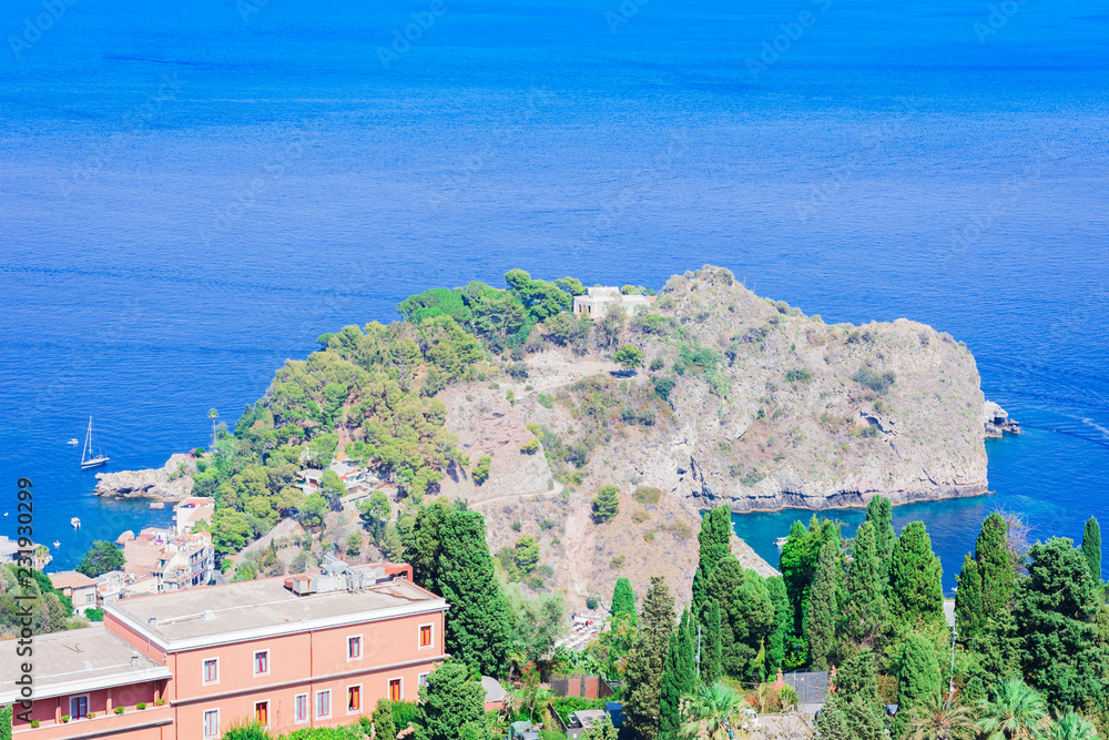 Sea view from Parco Colonna, Taormina, Sicily, Italy