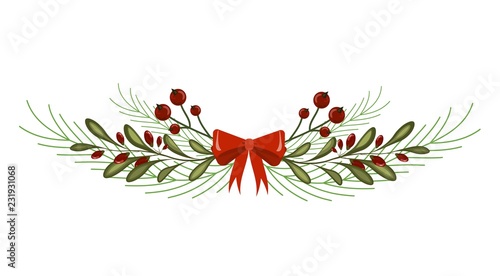 Christmas tree branch decoration frame divider holiday garland.