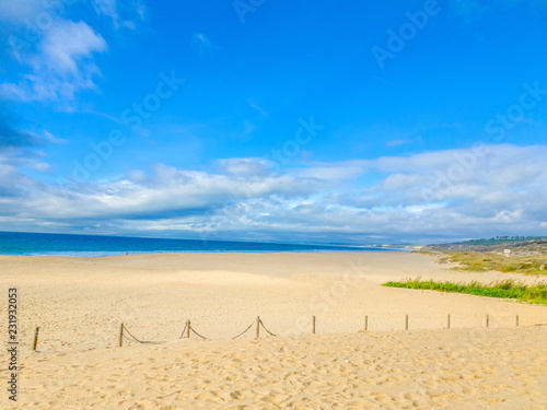 Vista da Praia do Meco em Portugal photo