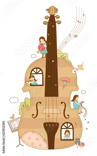 Close-up of violin