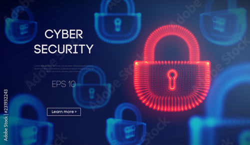 Coputer internet cyber security background. Cyber crime vector illustration. digital lock vector illustration EPS 10.