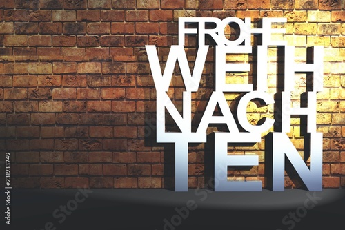 Canvas Print Frohe Weihnachten Schriftzug