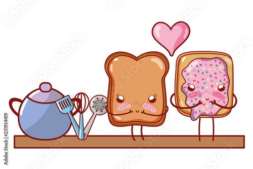 kitchenware and ingredients cartoon