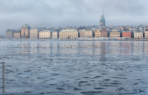 Frozen bay and Stockholm ga...