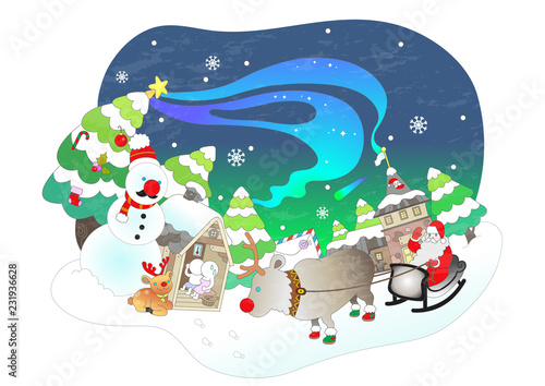 Wallpaper Mural Christmas landscape Torontodigital.ca