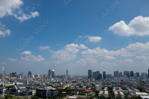 Bangkok thailand - October 30 ,2018 : top view of buiding city scape in Bangkok, Thailand
